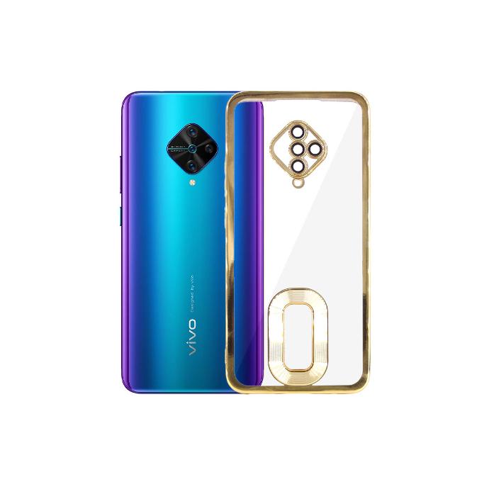 [PO29BViS1PR-8-5] Vivo S1 Pro / Y51 CD Chrome Back Case Gold – Slim Protective Cover