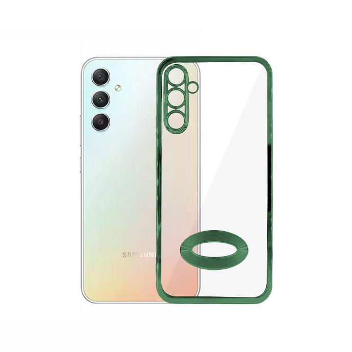 [PO29BSA34-8-11] Samsung A34 CD Chrome Back Case (Green)