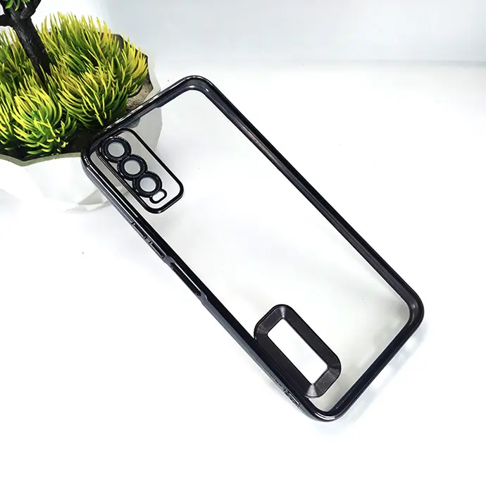 Vivo Y20/Y12A/Y20S/Y12S CD Chrome Back Case (Black)