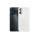 Matte Camera Ring Case for Vivo Y02s - White Soft Silicone