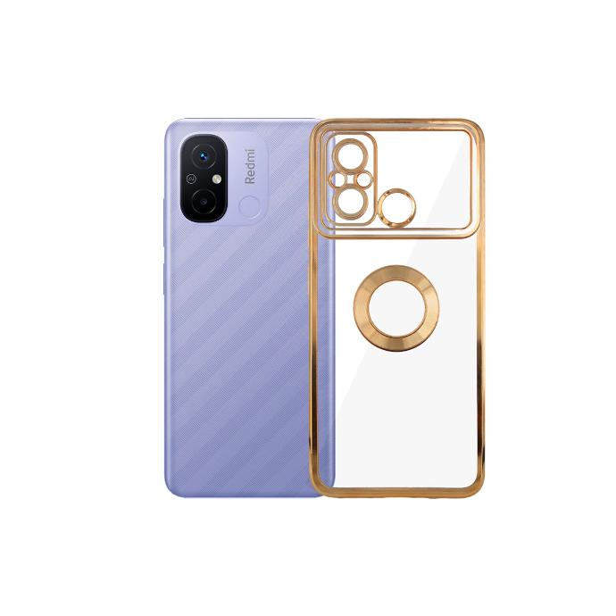 Redmi 12C CD Chrome Side Transparent & Colour Case (Golden)
