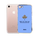 Iphone 7/8/SE 2020 Leaf Gold Chrome Back Case (Sky Blue)