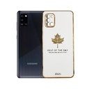 Samsung A31 Leaf Gold Chrome Back Case (White)