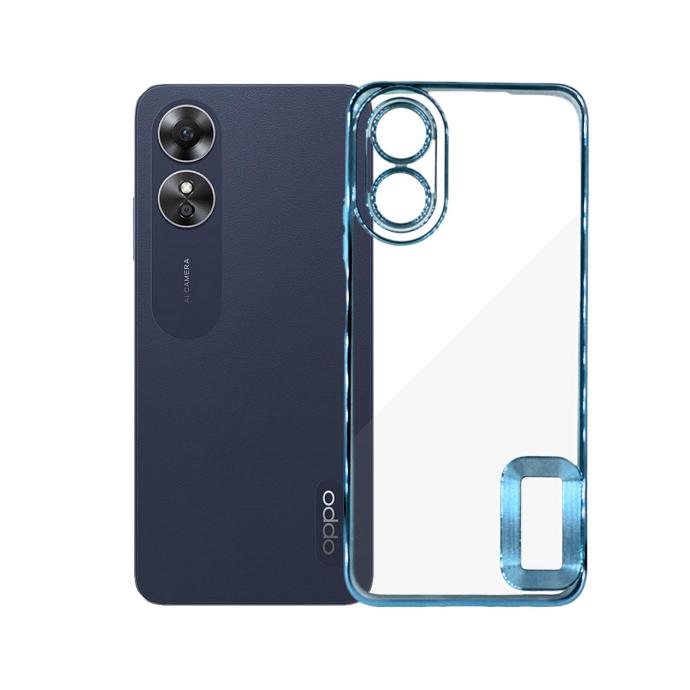 Oppo A17/A17K CD Chrome Side Colour Case (Sky Blue)