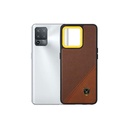 Oppo F19 Pro/A94/Reno 5F Markhor Logo Leather Camera Ring Case (Brown)