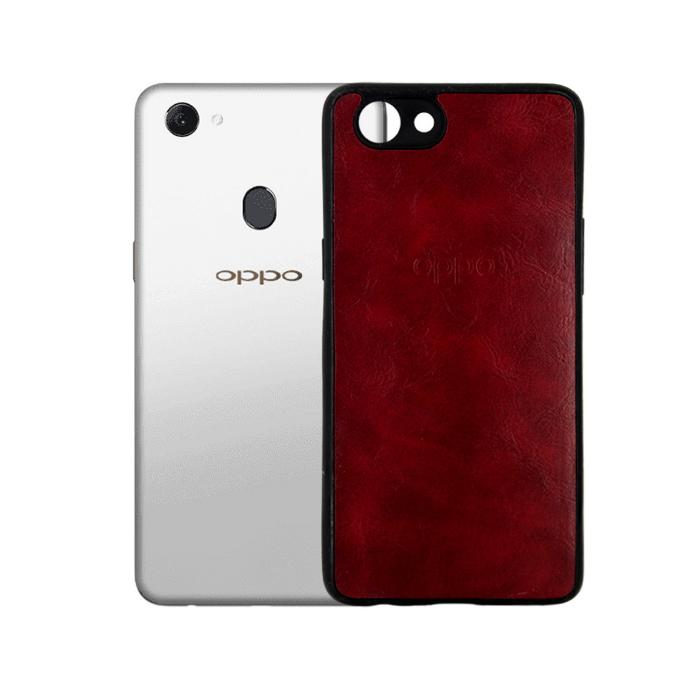 Oppo F7 Youth Leather Back Case (Maroon)