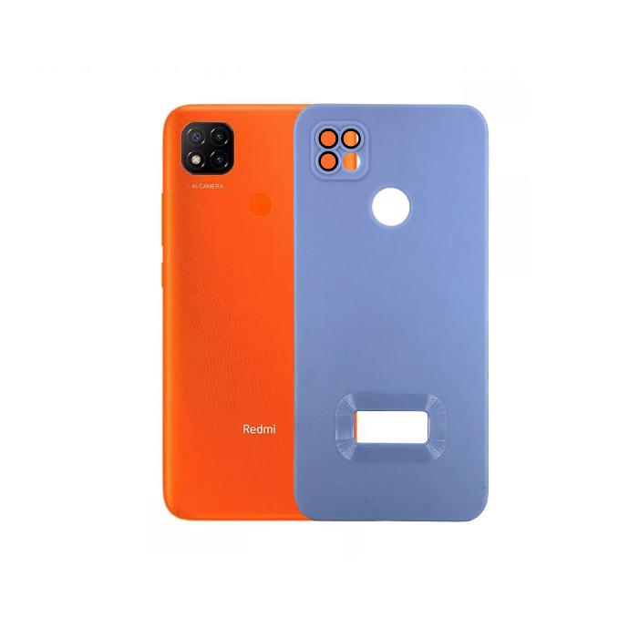 Redmi 10A/9C Silicone Matte Logo & Camera Lens Back Case (Sky Blue)