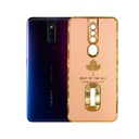 Oppo F11 Pro Leaf Gold Chrome Back Case (Baby Pink)