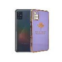 Samsung A51 Leaf Gold Chrome Back Case (Light Purple)