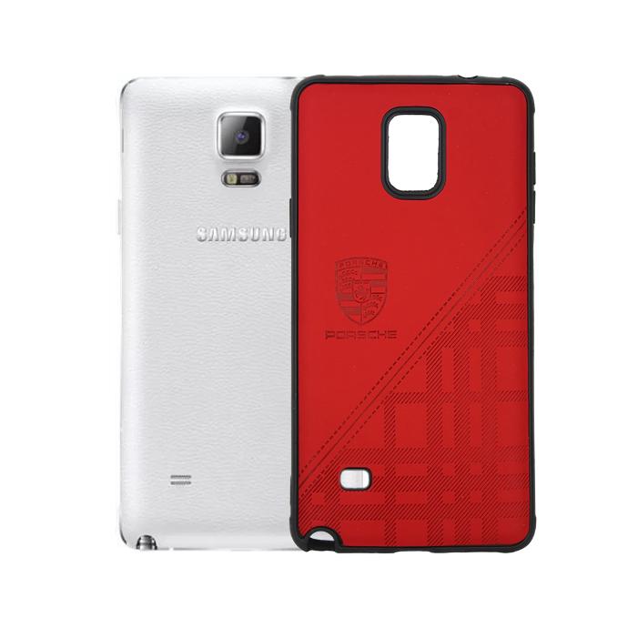Samsung Note 4 Porsche Leather Back Case (Red)