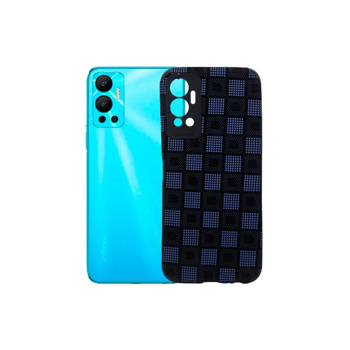Infinix Hot 12 Leather Back Case (Blue)