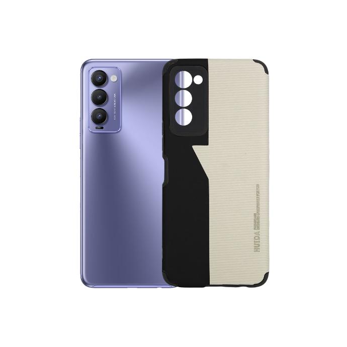 Tecno Camon 18/18T/18P Huida Dual Leather Back Case (Black)
