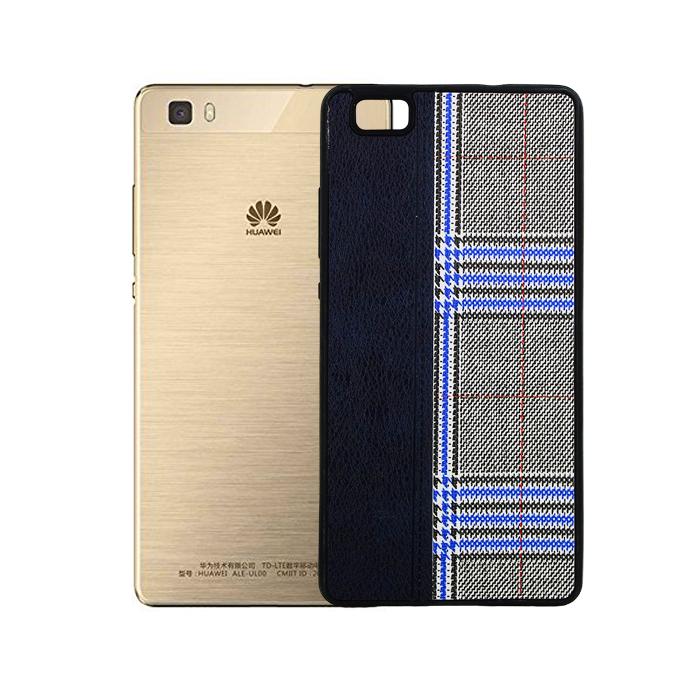 Huawei P8 Lite Half Fabric Print Leather Back Case (Blue) 