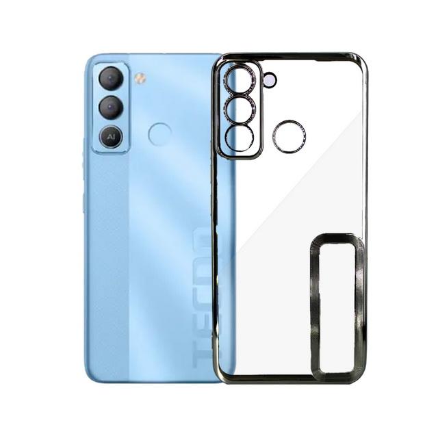 [PO29BTPOP5L-8-2] Tecno Pop 5 Lite / Pro CD Chrome Black Case – Slim Glossy TPU Cover