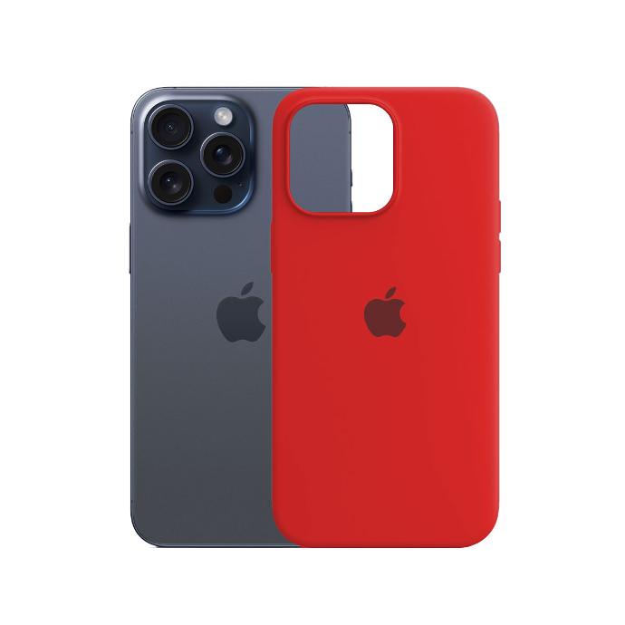 [PO23BIP15PMAX-1-4] Iphone 15 Pro Max Official Soft Silky Back Case (Red)