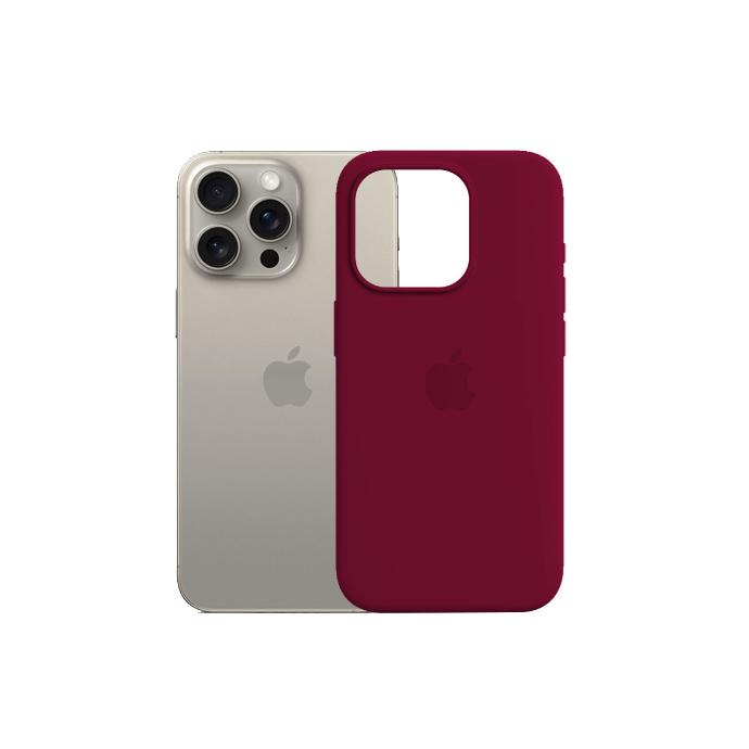 Iphone 15 Pro Official Soft Silky Back Case (Maroon)