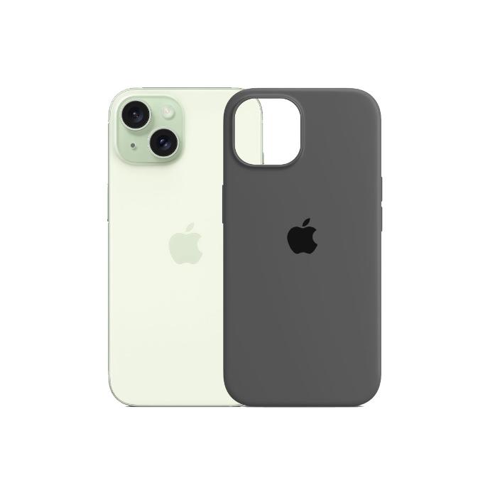[PO23BIP15-1-9] Official Soft Silky Grey Back Case for iPhone 15 – Slim Protective Cover
