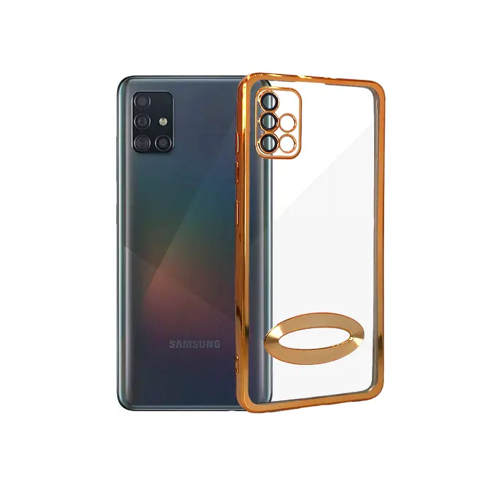 Samsung A51 CD Chrome Back Case (Golden)