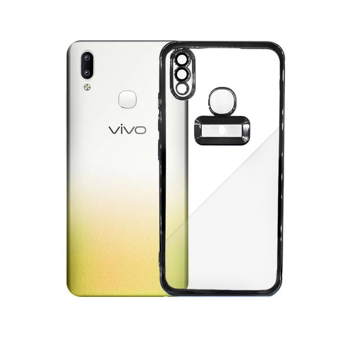 [PO29BVIY95-8-2] Vivo Y95/Y93 CD Chrome Back Case (Black)