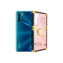 Oppo F15/Reno 3 LV Ladies Fancy Strip Back Case (Baby Pink)