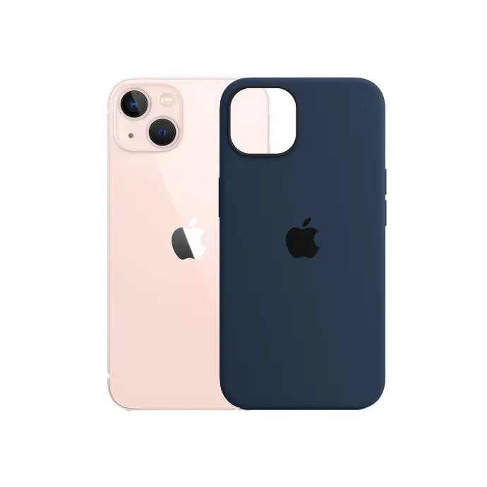 [PO23BIP13-1-17] Iphone 13 Original Official Soft Silky Case (Navy Blue)