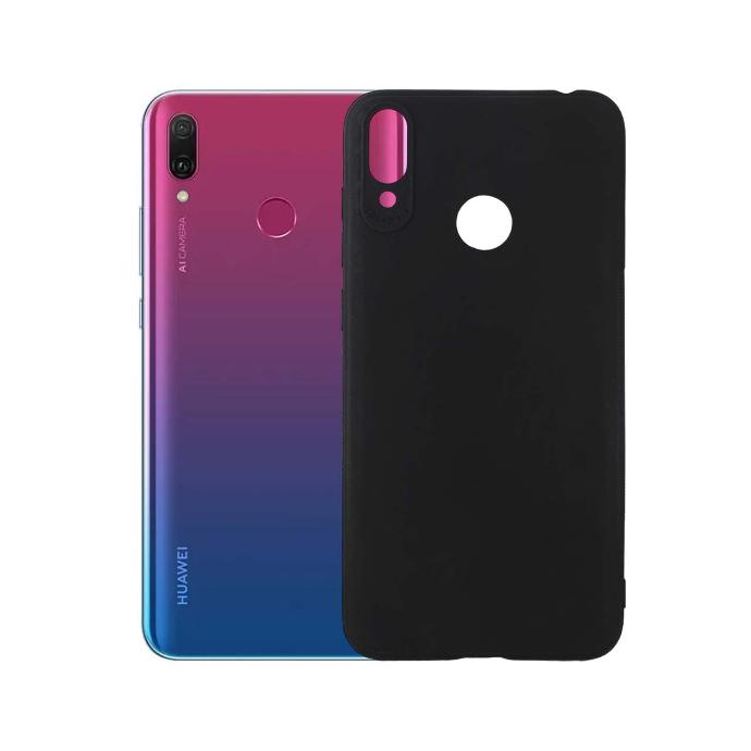 [PO4BHUY9H19-4-2] Huawei Y9 2019 Matte Soft Silicone Paper Case (Black)