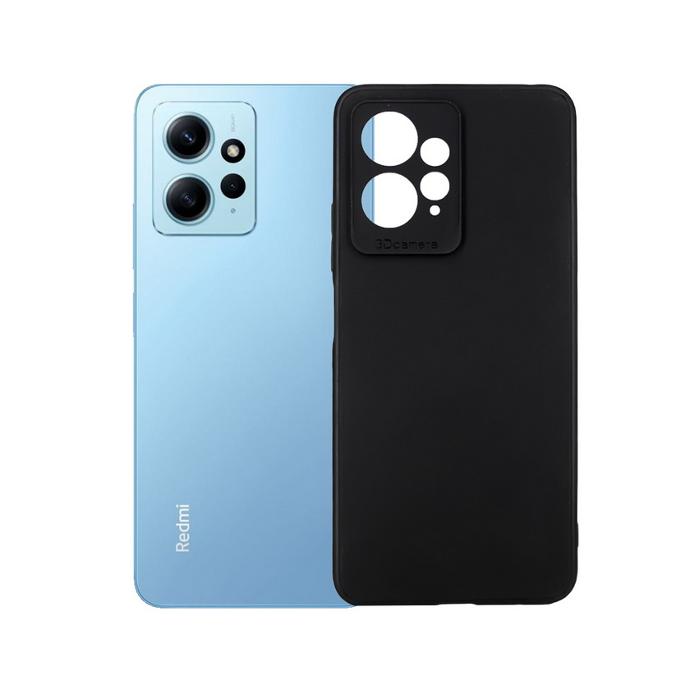 Redmi Note 12 Matte Soft Silicone Paper Case (Black)