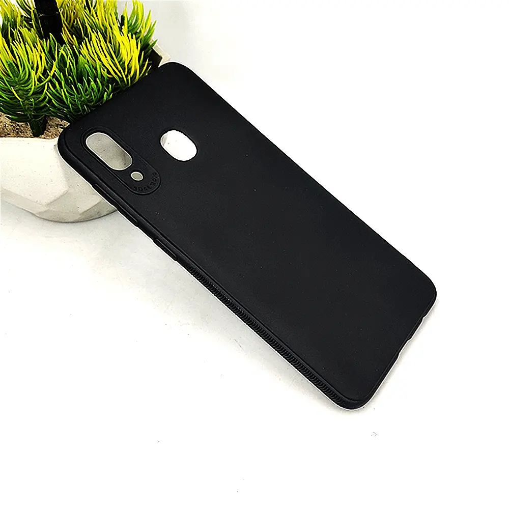 [PO4BSA20-4-2] Samsung A20/A30 Matte Soft Silicone Paper Case (Black)