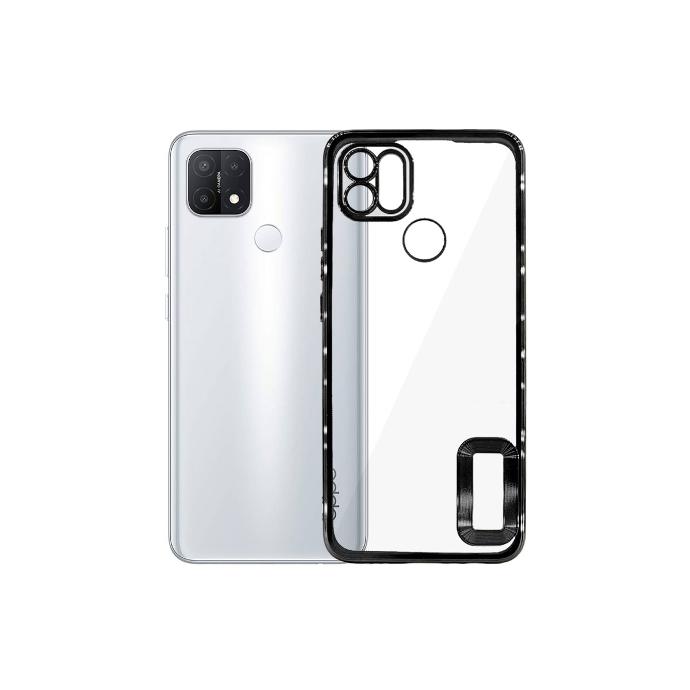 [PO29BOA15-8-2] Oppo A15/A15S CD Chrome Back Case (Black)