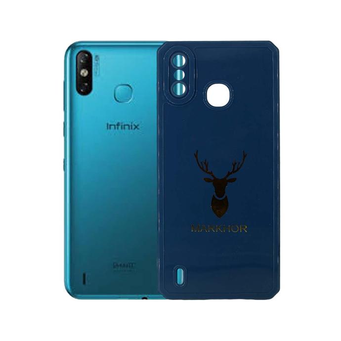 Infinix Smart 4 Shine Markhor Logo Silicone Back Case (Navy Blue)