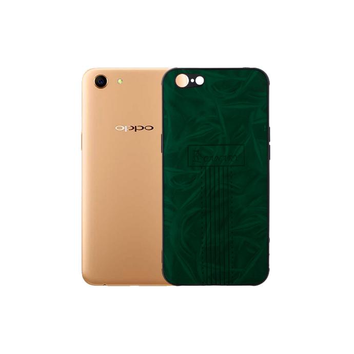 Oppo A83 Canary Logo Leather Print Back Case (Green)