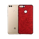 Huawei P Smart Markhor Leather Back Case (Red)