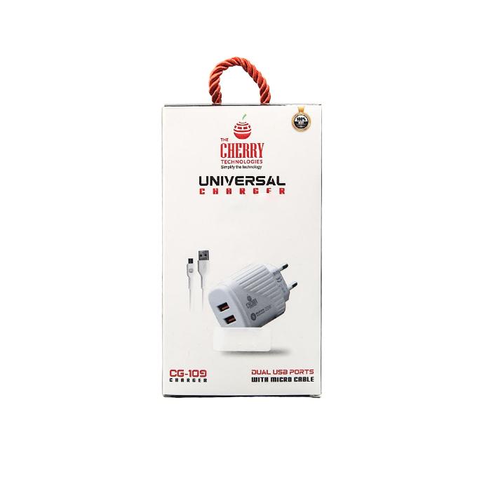 Cherry CG-109 Universal Dual Port 18W Charger with Micro Cable
