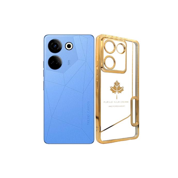 [PO29BTCMN20-28-5] Tecno Camon 20 / 20 Pro Leaf CD Chrome Case Gold – Slim Glossy Cover