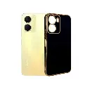 Vivo Y16 Leaf Gold Chrome Back Case (Black)
