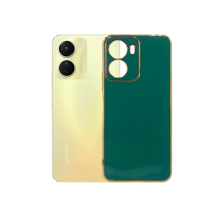 Vivo Y16 Leaf Gold Chrome Back Case (Green)