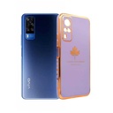 Vivo Y51S/Y53S/Y31 2020 Leaf Gold Chrome Back Case (Light Purple)