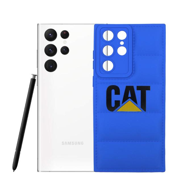 Samsung S22 Ultra Soft Silicone Case - Blue Puffer Design