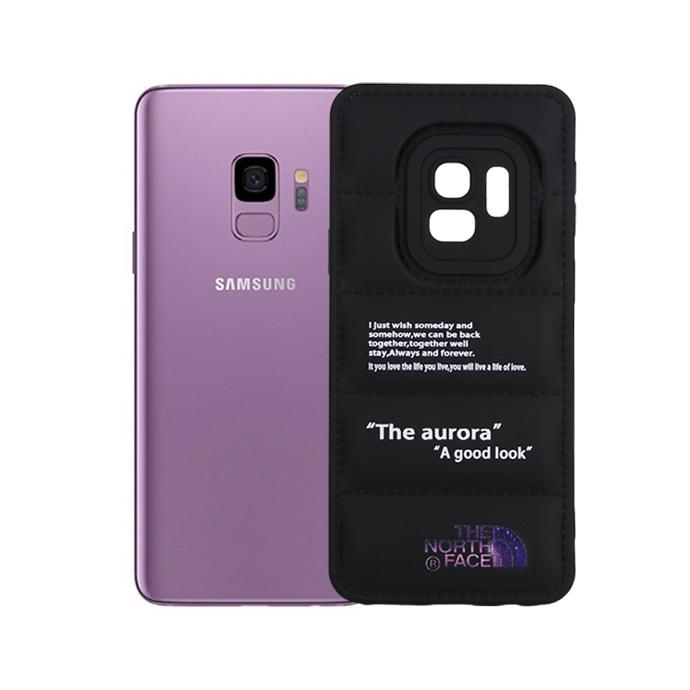 Samsung S9 Puffer Back Print Soft Silicone Back Case (Black)