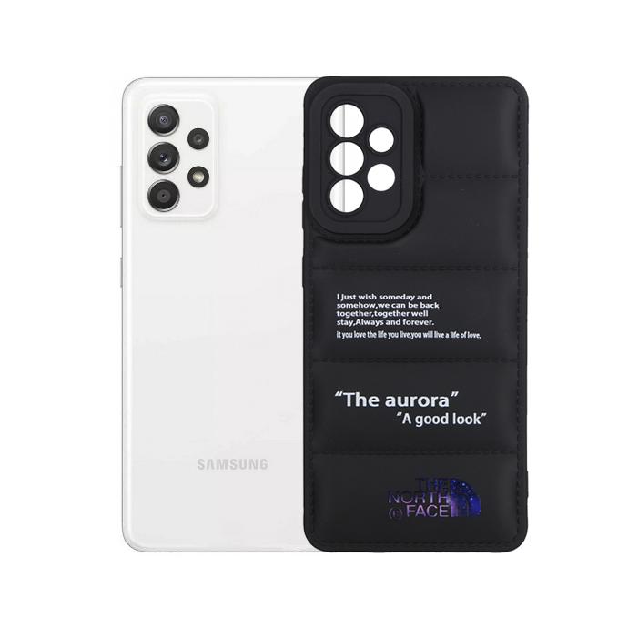 Samsung A52/A52S Puffer Back Print Soft Silicone Back Case (Black)
