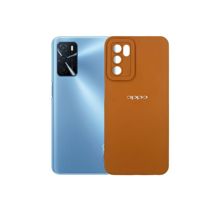 Oppo A16 Soft Silicone Back Case (Brown)