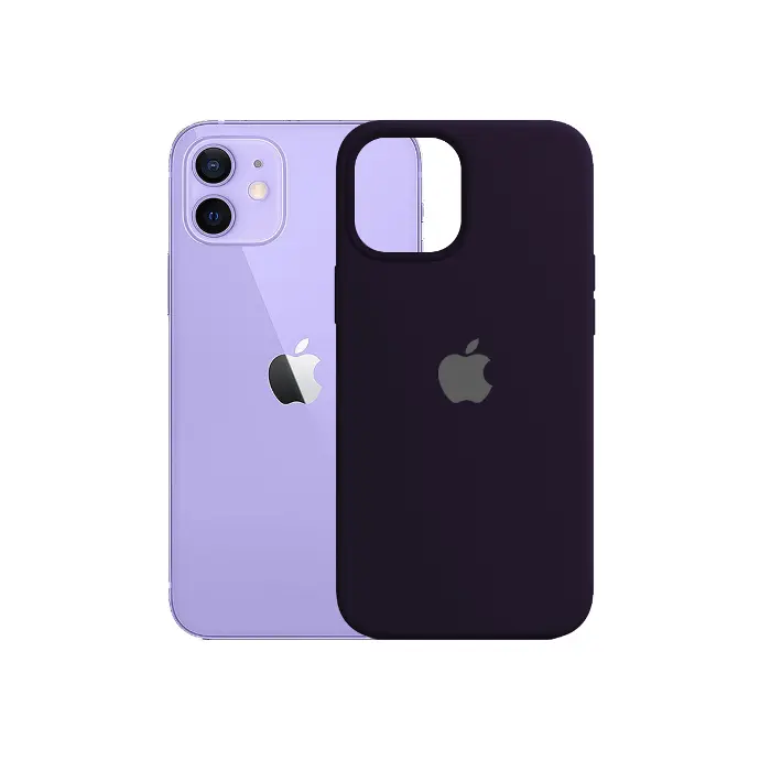 Iphone 12 Pro/Iphone 12 Original Official Soft Silky Case (Deep Purple)