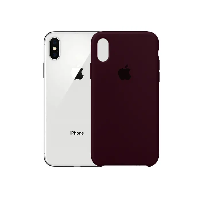 [PO23BIP8X-1-21] Official Soft Silky Maroon Case for iPhone X/XS – Slim Protective Cover