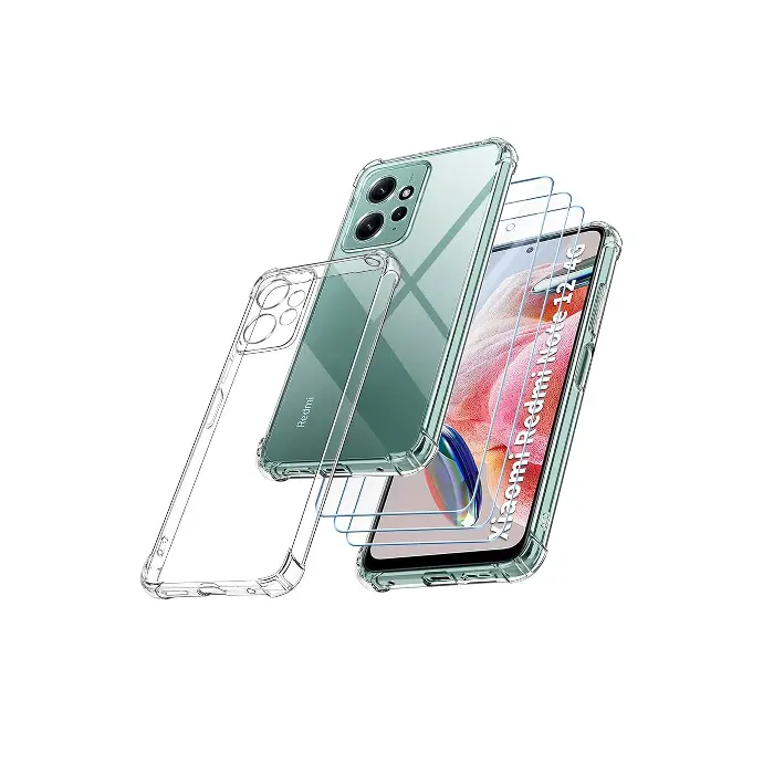 Redmi Note 12 Dust Plug Transparent Back Case 