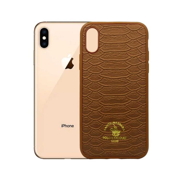 Iphone X|XS Polo Logo Back Print Back Case (Brown)