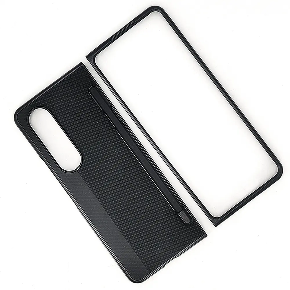 Samsung Galaxy Z Fold 4 Leather Back Pen Case (Black)