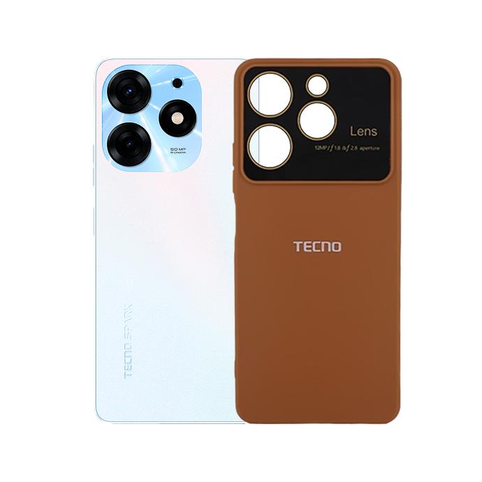 Tecno Spark 10 Pro Soft Silicone Back With Camera Lens Back Case (Brown)