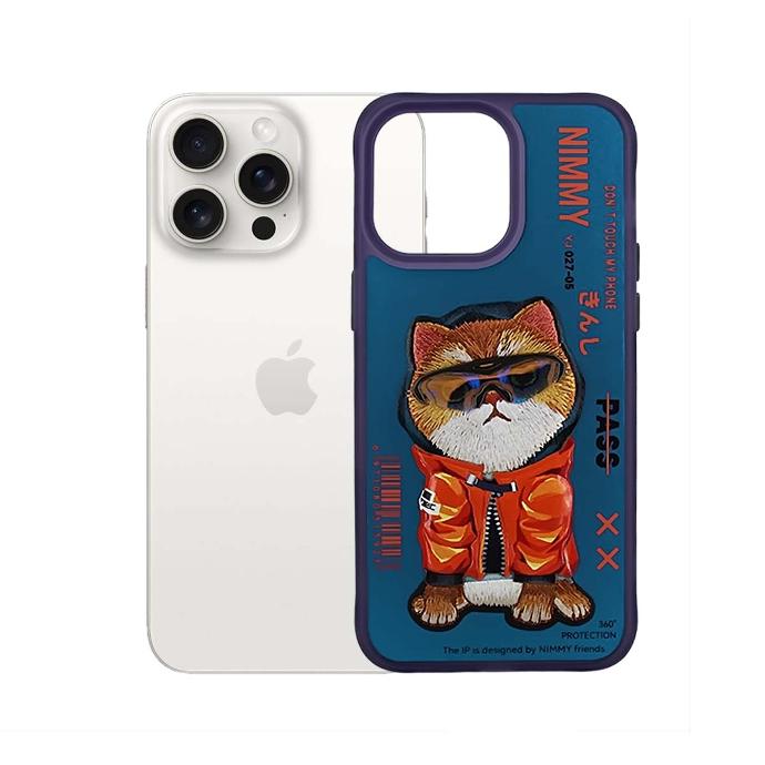 [PO31BIP15PMAX-4-12] Iphone 15 Pro Max Nimmy-Glasses Series-Dog-With-Cool-Glasses-Embroidery-Case