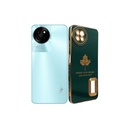 Itel S23 4G Leaf Gold Chrome Logo Ring Back Case (Green)