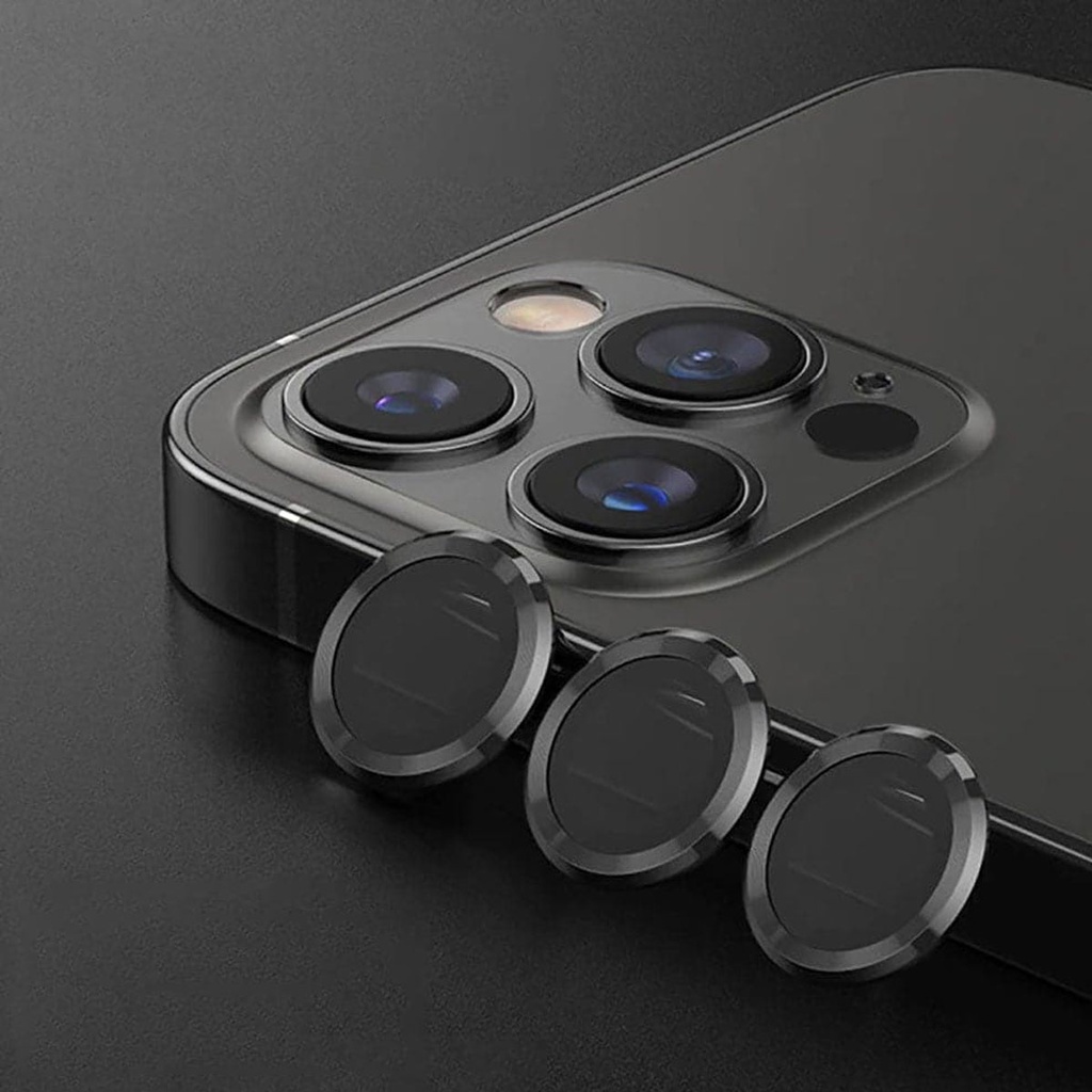 iPhone 12 Pro Max Camera Rings Black Protector - Stylish Lens Protection
